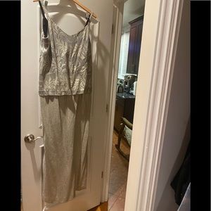 Francis dress, silver, with jacket, size 18